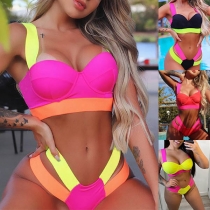 Sexy Low-waist Contrast Color Push-up Bikini Set