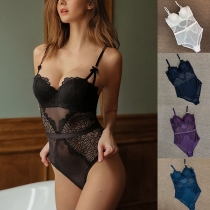 Sexy Backless Solid Color Breathable Push-up One-piece Underwear Lingerie