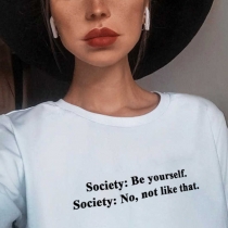 Simple Style Short Sleeve Round Neck Letters Printed T-shirt