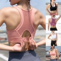 Simple Style Solid Color Push-up Sports Bra