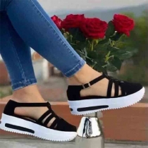 Fashion Thick Heel Hollow Out Round Toe Sandals