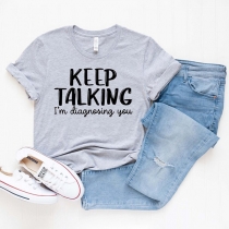 Kepp Talking Shirt with Short Sleeve and Round Neck