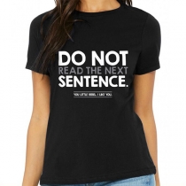 Casual Style-DO NOT Letters Printed Short Sleeve T-shirt