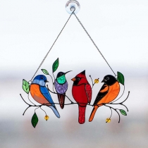 Art Bird Ornaments Hanging Suncacthers for Windows Doors Home Decoration