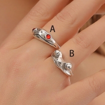Retro Style Frog-shape Silver-tone Alloy Open Ring