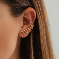 Sweet Style Hollow Out Hear-shape Stud Earrings