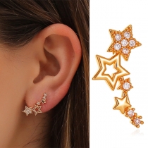 Fashion Rhinestone Inlaid Star Shaped Single Stud Earring