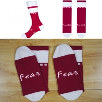 Fashion Letters Printed Contrast Color Mid-calf Length Socks