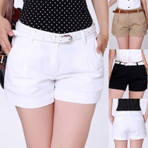 Simple Style Solid Color Middle-waist Shorts