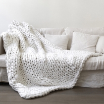Chic Style Solid Color Thick Wool Hand-woven Blanket