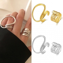 Simple Style Gold/Silver-tone Alloy Ring Set 2 pcs/Set