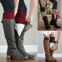 Fashion Contrast Color Knit Leg Warmer