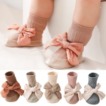 Sweet Style Contrast Color Bow-knot Baby Toddler Foot-gear