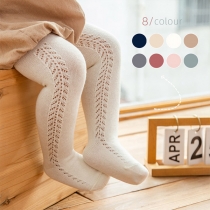 Fashion Solid Color Hollow Out Baby Pantyhose