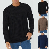 Simple Style Long Sleeve Round Neck Man's T-shirt