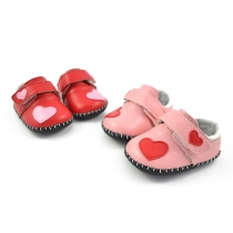 Cute Contrast Color Heart Pattern Round Toe Breathable Baby Toddler Shoes