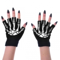Chic Style Skull Hand Knit Half-finger Gloves