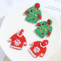Bohemian Handmade Christmas Beaded Drop Earrings