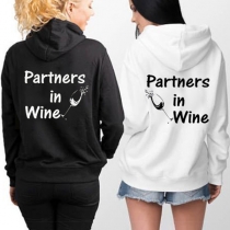 Besties Hoodie-Partners in Wine Hoodie with Long Sleeve