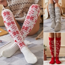 Fashion Snowflake Pattern Over-the-knee Knit Stockings