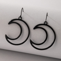 Simple Style Hollow Out Crescent Shape Earrings