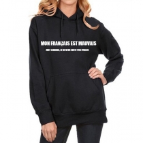 Simple Style Long Sleeve Round Neck Letters Printed Hoodie