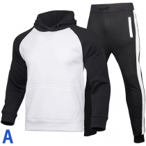Casual Style Long Sleeve Hooded Sweatshirt + Pants Man's Sports Suit