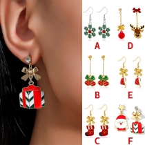 Creative Style Elk/Snowflake/Santa Claus Pendant Earrings