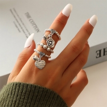 Chic Style Heart/Flower Pendant Beaded Ring