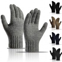 Fashion Solid Color Warm Knit Telefingers Gloves