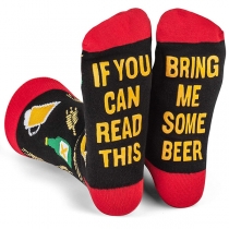 Fashion Contrast Color Letters Printed Breathable Christmas Socks