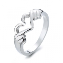 Romantic heart hands  ring love gesture couple ring