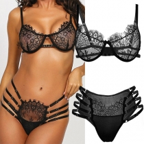 Sexy Hollow Out See-through Lace Lingerie Set