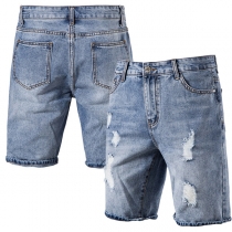 Distressed Denim Shorts for Men