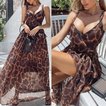 Sexy Leopard Print Maxi Dress