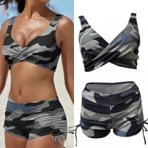 Sexy Camouflage Printed Bikini Set