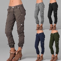 Casual Solid Color Pants