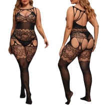Sexy Cutout Lace Lingerie Pantyhose Jumpsuit Coveralls Socks
