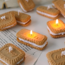 Cute Candle in Sandwich biscuits Shape  2 Piece/Set