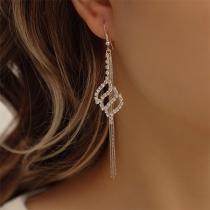 Elegant Rhinestone Tassel Drop Earrings