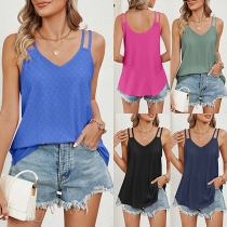 Casual Solid Color Ruched Tank Top