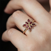 Fashion Floral Rhinestone Ring