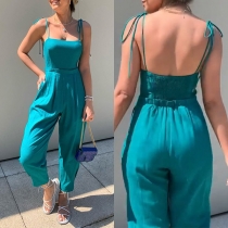 Casual Green Cami Jumpsuit