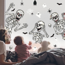 DIY Skull Sticker Static Sticker Window Wall Sticker for Halloween Decoration