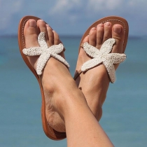 Bohemia Style Beaded Starfish Thong Sandals