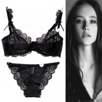 Fashion Lace Two-piece Push-up Lingerie Set