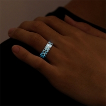 Vintage Crack Blue Luminous Ring