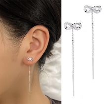 Fashion Rhinestone Infinity Tassel Earrings