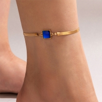 Fashionable Blue Rhinestone Anklet