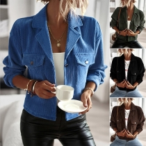 Casual Solid Color Notch Lapel Jacket